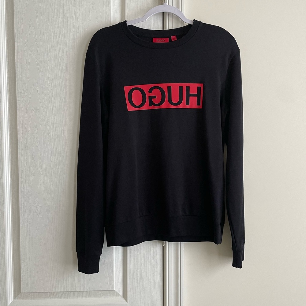 Hugo Boss Black Sweatshirt with Red HUGO Logo